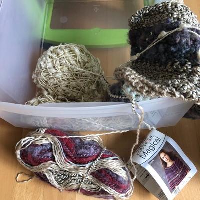 089:  Three Drawer Bins Full of Knitting Yarn