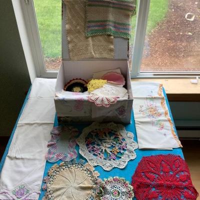 109: Vintage and New Crochet and Embroidered 