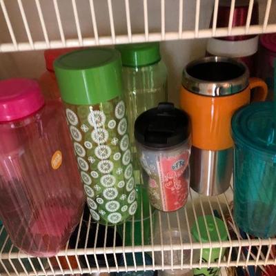 124:  Several Travel Mugs and Cups 