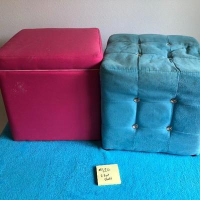 120:  Pink and Turquoise Foot Stools