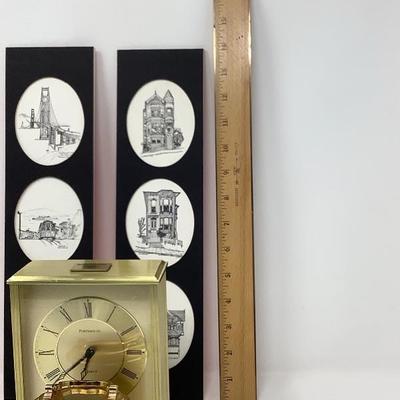 027:  Port Smith Quartz Clock, Seiko Clock and Etchings