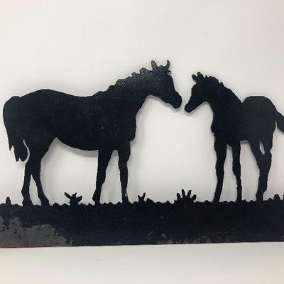 052:  Dally C. Evans Horse Print, Metal Horse Art and Cowboy Hat