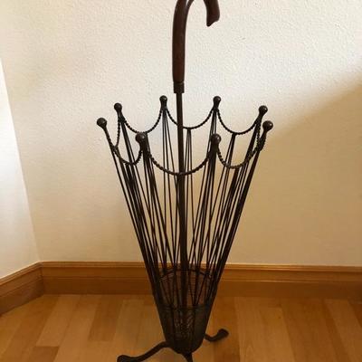 123:  Wood Wall Plate Display Stand, Umbrella and Key Stand