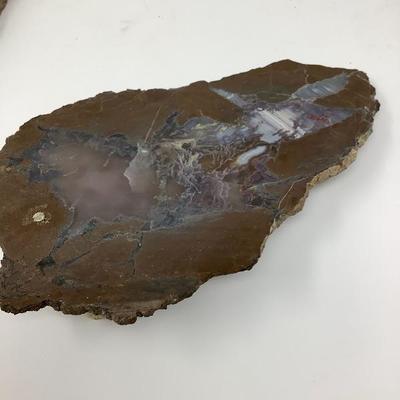 026: Two Petrified Wood Raw Mineral Pen Holders