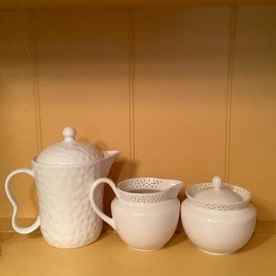 216:  Tea Set and Candles