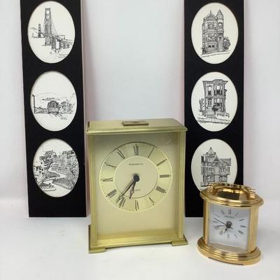 027:  Port Smith Quartz Clock, Seiko Clock and Etchings