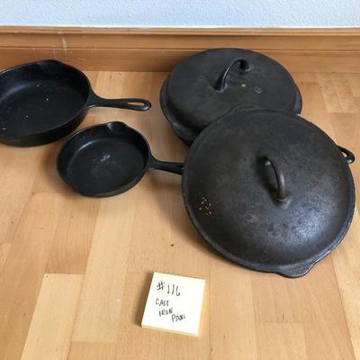 116:  Griswold Cast Iron Skillet and Others