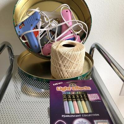 097:  Two Rolling Bins of Art Supplies