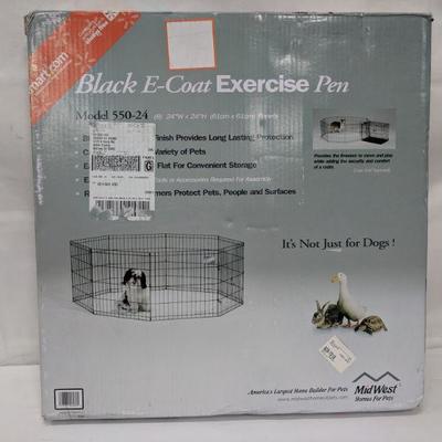 Black E- Coat Exercise Pen/Kennel, 8 24