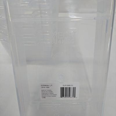6 Scoop Front Plastic Tote Containers 12x8x5