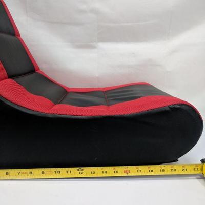 Black/Red Leather Banana Chair - New