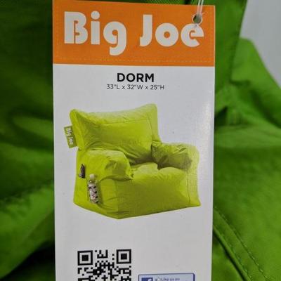 Big Joe Bright Green Dorm Bean Bag Chair - New (Small Marks, See Pictures)