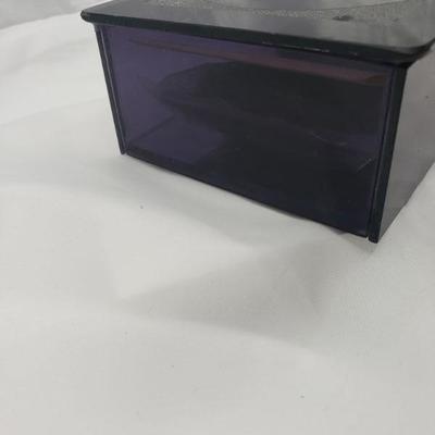 Purple glass burner box w/incense