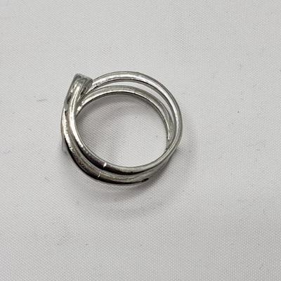 Safety pin silver fashion ring