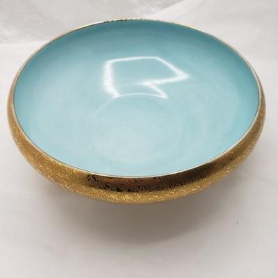 Turquoise and gold dish