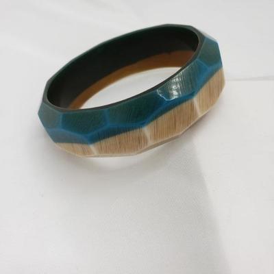 Bangle tan and blue bracelet