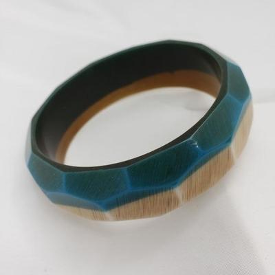Bangle tan and blue bracelet