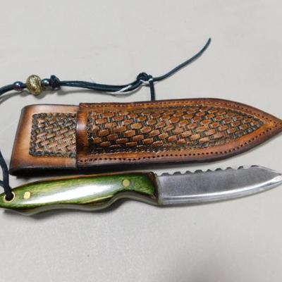 Custom Crafted Fixed Blade 'File' Knife with Two-Tone Wood Handle