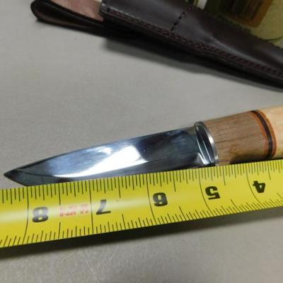 Helle Norway Harding #99 Fixed Blade Mixed Wood Handle Knife 8.5