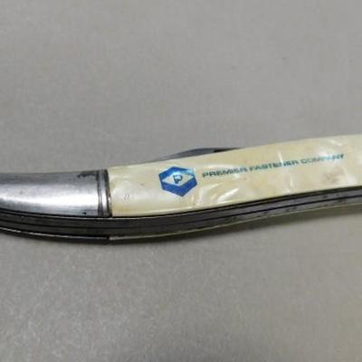 Imperial USA 2 Blade Advertising Knife Premuim Fastener Company 8