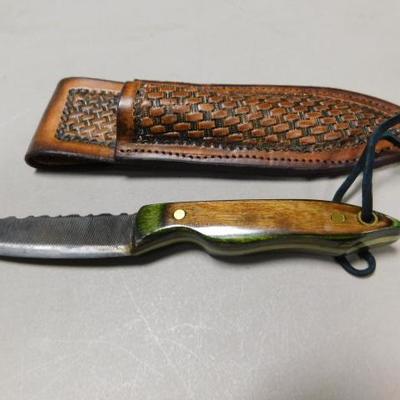 Custom Crafted Fixed Blade 'File' Knife with Two-Tone Wood Handle