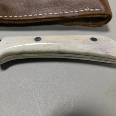 Custom Crafted Damascus Fixed Blade Knife with Polished  Bone Handle 8
