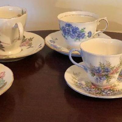 #9 Five Bone China Porcelain Tea Cups 