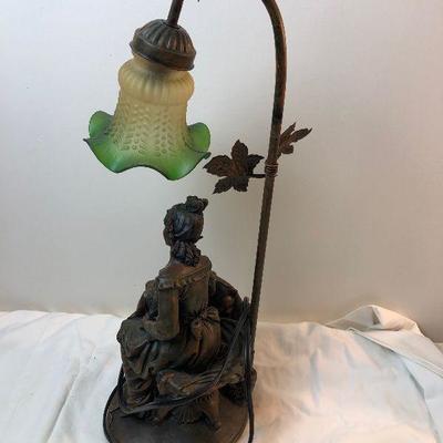Lot 115 Resin Cast Mother and Child lamp 