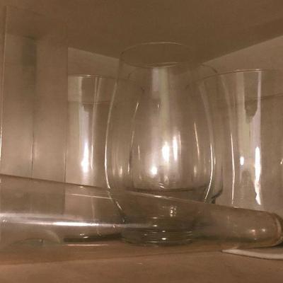 Lot #56 Lot of Clear florist vases 