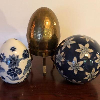 #33 Ceramic and Brass Eggs + Orb!