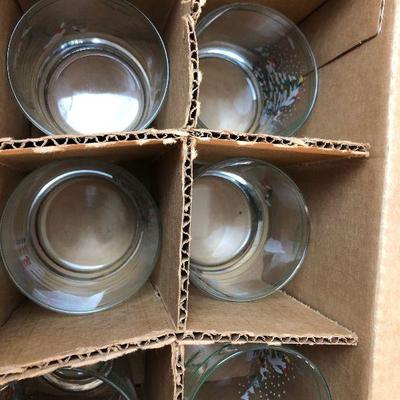 Lot #108 12 piece holiday country Christmas glasses