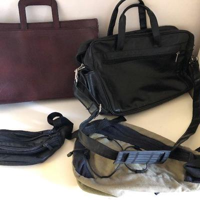 Lot #69 4- Bags - briefcase, fanny pack, shoulder