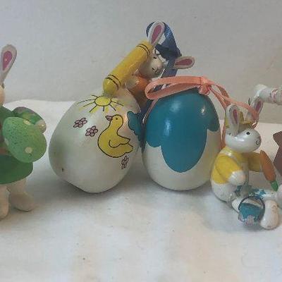 Lot #161 (4)  - Easter Bunny Wood Eggs 