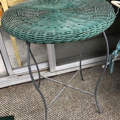 Rattan Table with Wire Legs
