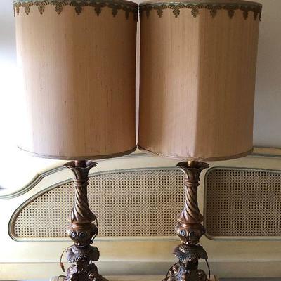 Gold Table Lamps - matching pair