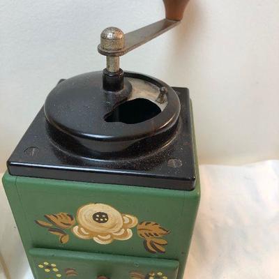 Lot #125 Vintage coffee grinder and cookie jar