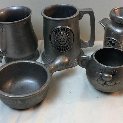 Lot #123 Lot of Pewter mugs and mickey mouse, Snowmass at Aspen