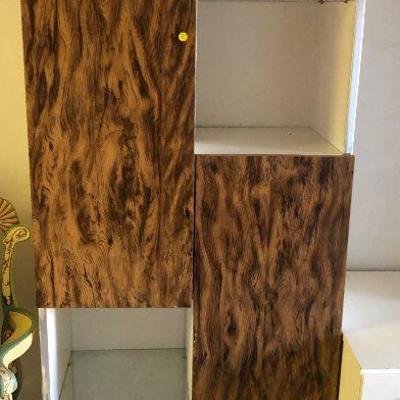 Lot #78 Tall Melamine Cupboard with doors and Glass shelf