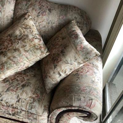 Bassett Floral Couch - Pink and Green Hues