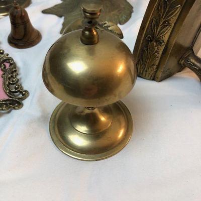Lot #103 Brass items: Bell, apple , bird, vase