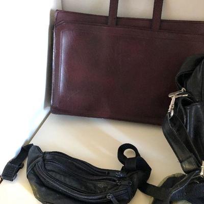 Lot #69 4- Bags - briefcase, fanny pack, shoulder