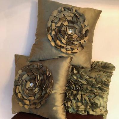 Three Sage Colored Throw Pillows