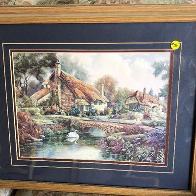 Lot #50 Cottage and swan pond by ? Print