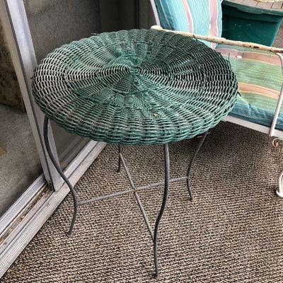 Rattan Table with Wire Legs
