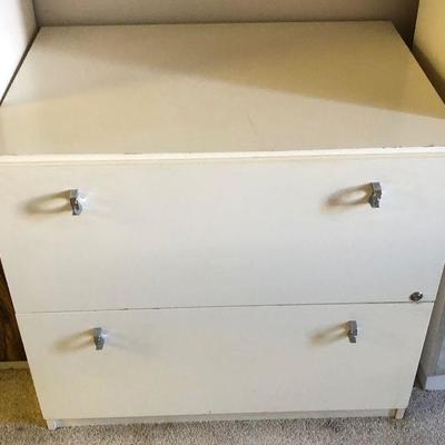 Lot 79 Midcentury Chrome Handled Lateral File Cabinet