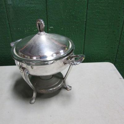 Silver Plated Warmer With Pyrex Dish