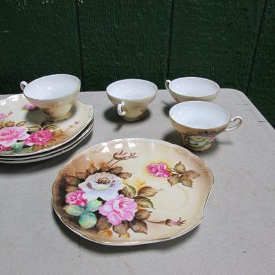 Tea Plates and Cups - Marked With Crossed Arrows
