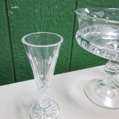 Various Glass Items - Vase - Cake Holder