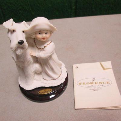 1995 Florence Figurine Girl With Dog