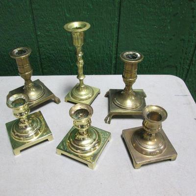Various Brass Candle Holders